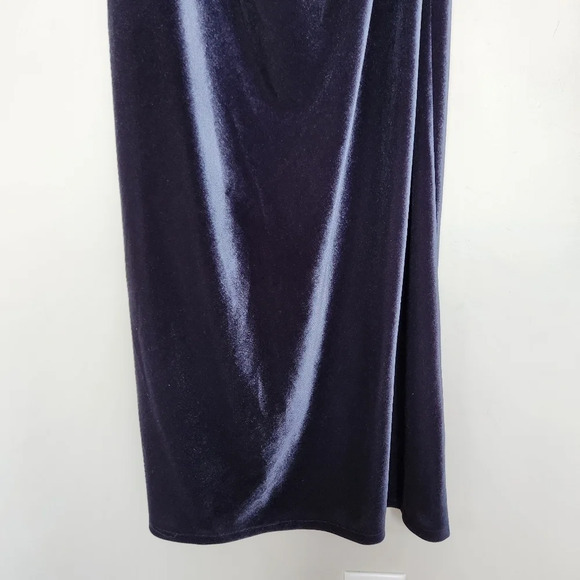 Jenny Yoo Collection Bentley Velvet Midi Dress Dark Blue Navy Cowl Neck … - Picture 5 of 10
